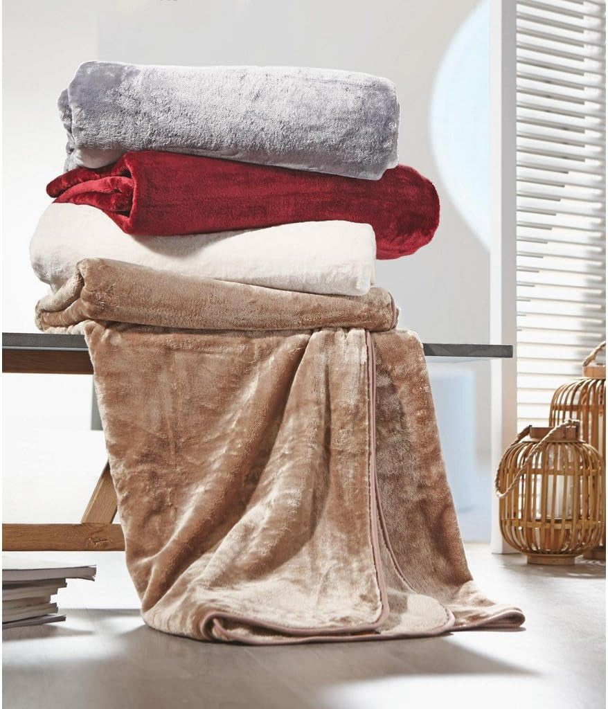 Amago - Pătură confortabilă, aspect cașmir, 220 X 240 Cm - antracit Paturi si Cuverturi Amago