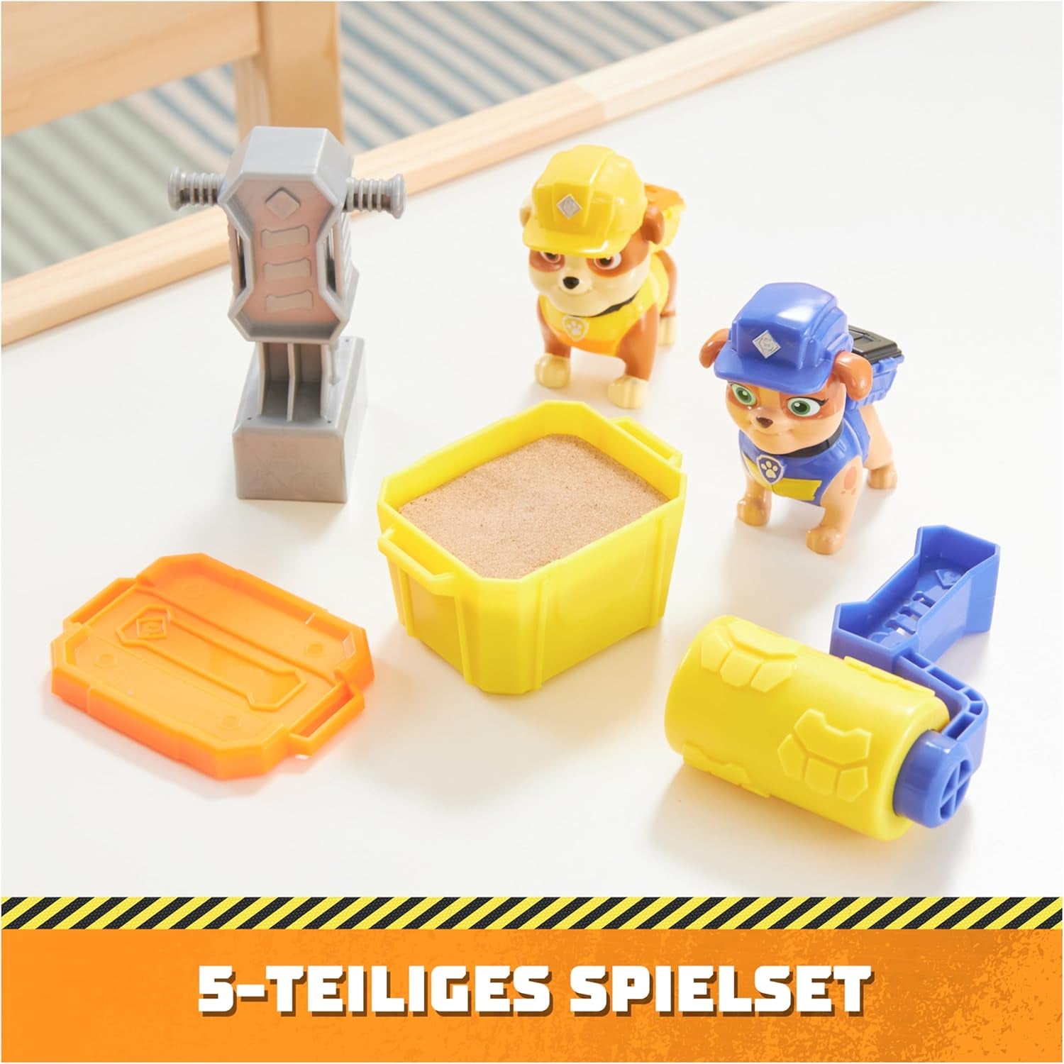 Rubble & Crew - Juego de figuras de acción de Rubble & Mix, 2 juguetes de construcción y arena de construcción cinética de 85 g, juguete adecuado para niños de 3 años en adelante Figuras de acción Naty Shop
