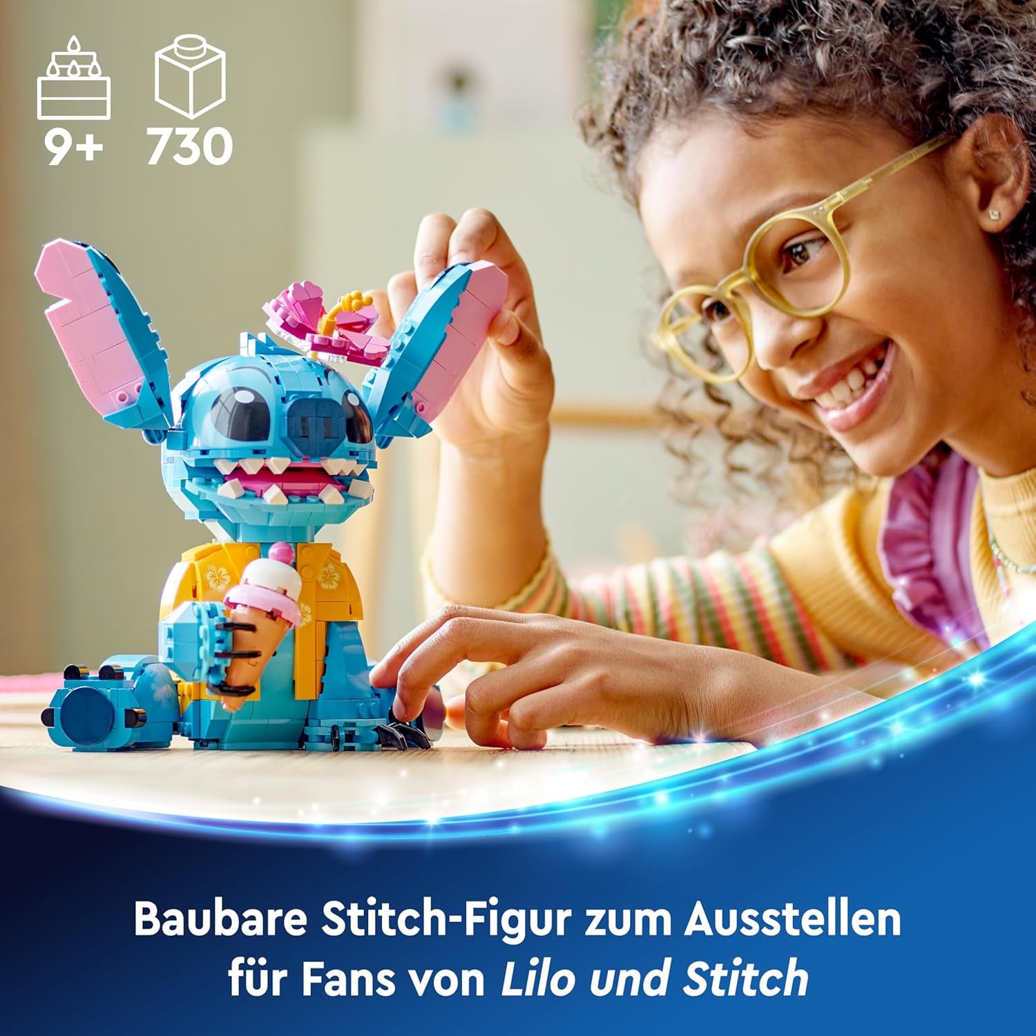 Lego | Disney Stitch Spielzeug - Figur zum Spielen und Sammeln mit Einer Eistüte und Einer decorativoen Blume - Geschenk für Mädchen, Jungen und Lilo & Stitch Filmfans ab 9 Jahren - 43249