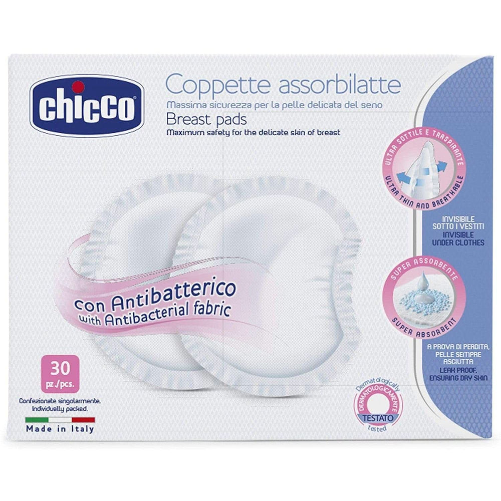 Chicco Almohadillas protectoras para pezones, antibacterianas, 4 semanas, 120 piezas Accesorios Alimentación y Lactancia Bebe Naty Shop