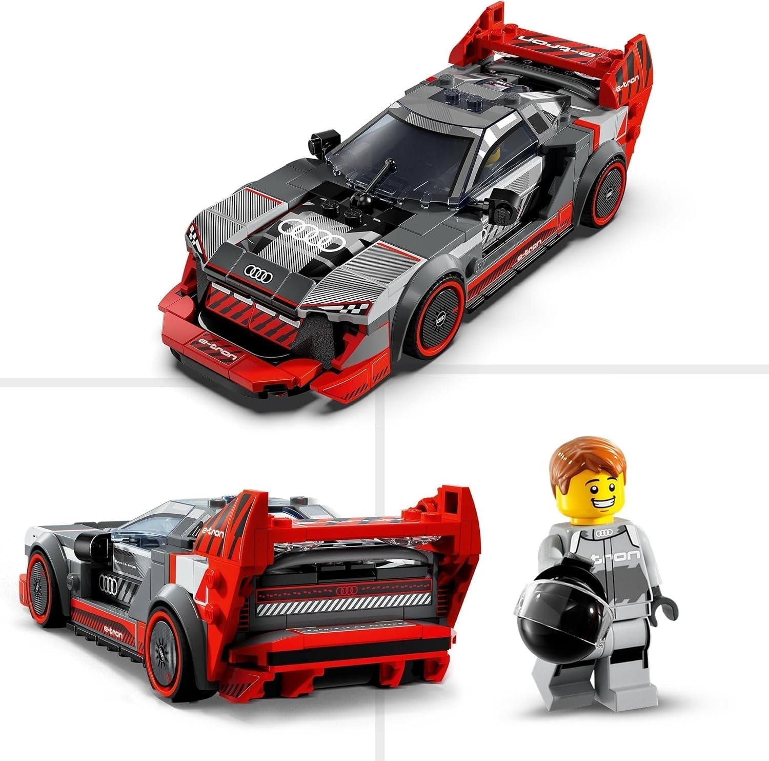 LEGO Speed Champions Juego de coches de carreras Audi S1 E-Tron Quattro con juguetes para construir, jugar y exhibir, modelo de coche para niños, regalo para niños y niñas de 9 años 76921 Juegos de construcción Besuche den LEGO-Store