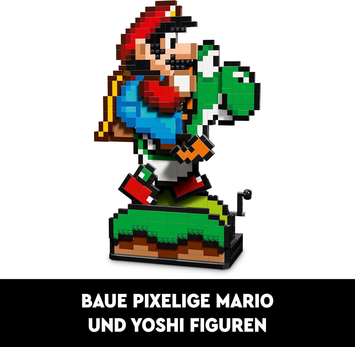 LEGO Super Mario World: Mario & Yoshi Nintendo Set zum Sammeln, pixelige Figuren, Modell zum Bauen und Exstellen, Wohn-Deko und Sammlerstück, Modellbausatz und Geschenk für Erwachsene Fans 71438