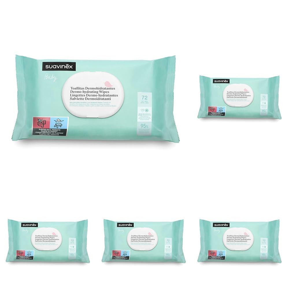 Suavinex Toallitas Húmedas Bebé 60 Piezas Apto para Pieles Atópicas 96% Ingredientes Naturales