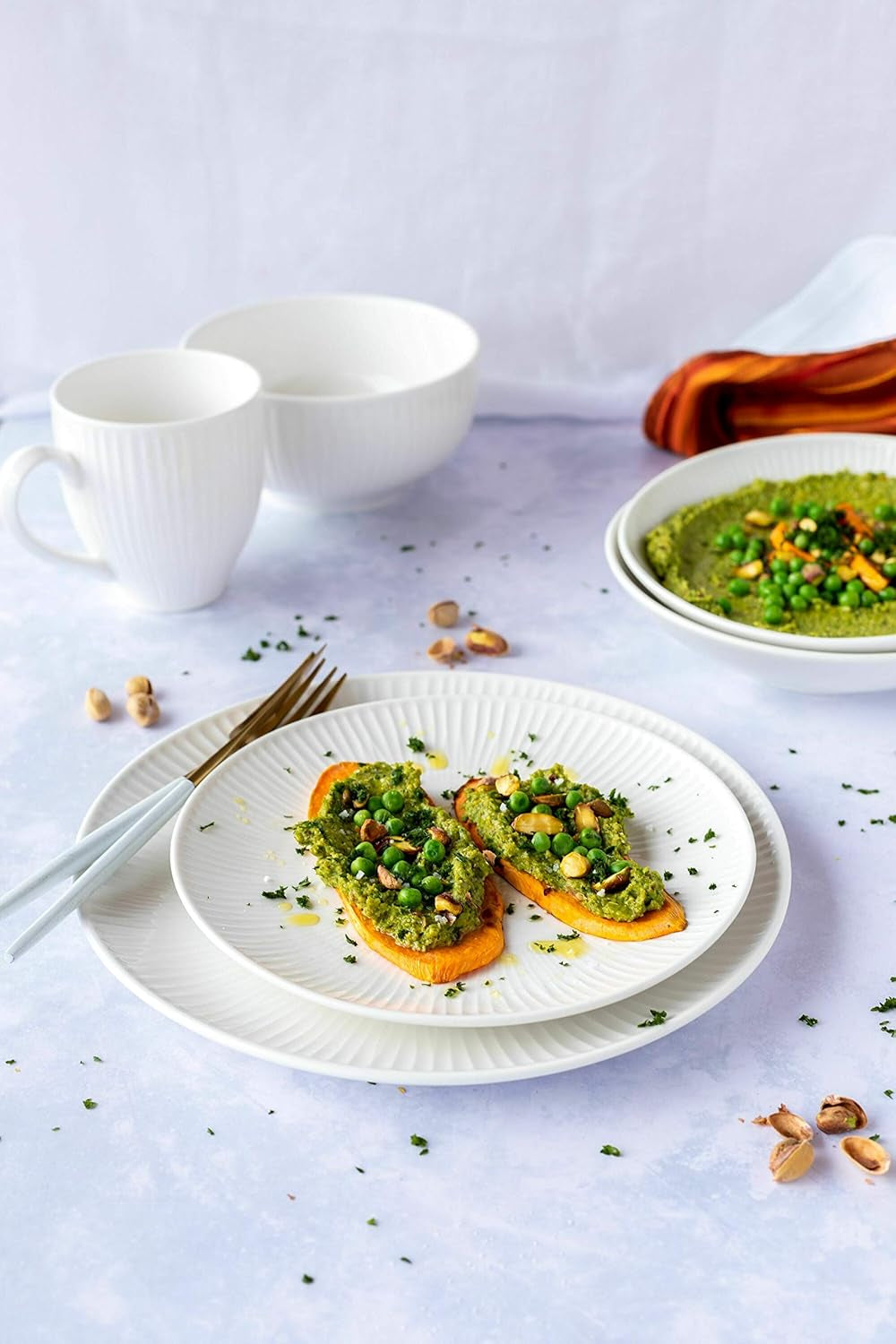 MÄSER 931461 Dalia, Tafelservice Für 6 Personen Aus Hochwertigem Hotelporzellan in Weiß, 12-Teiliges Teller Set in Vintage Design, Durable Porzellan Seturi vesela masa Naty Shop