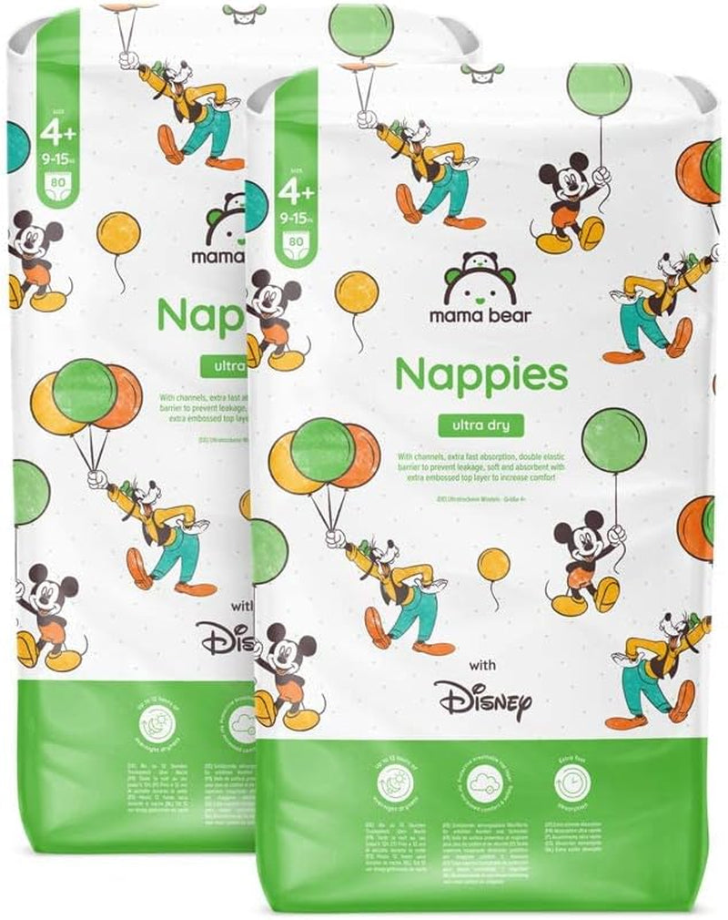 Marca Amazon: Mama Bear Disney Pañales ultra secos, tamaño 3 (4-9 kg) - Caja mensual, blanco, 172 unidades (2 paquetes de 86)
