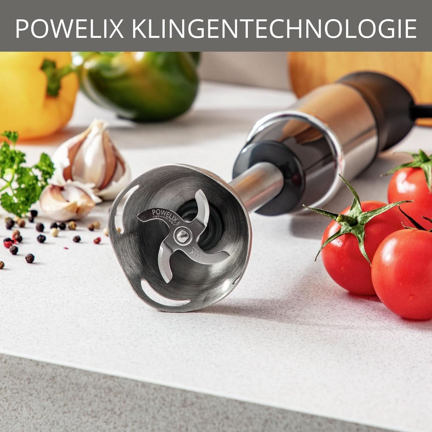 Krups Perfect Mix Stabmixer HZ6568 | Blender | 1000 Watt | Edelstahlfuß | 4 Extra Scharfe Messer | Powelix Technologie | Schneebesen | 500 Ml Zerkleinerer | 800 Ml Messbecher | Schwarz/Silber Bucatarie Naty Shop