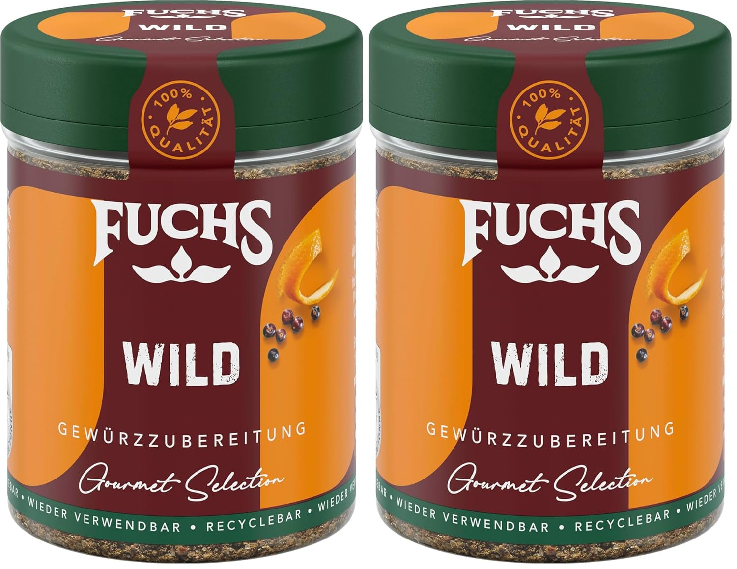Fuchs Gourmet Selection Klassisch/Heimisch – Bratkartoffel Gewürzsalz, nachfüllbares Kartoffel Gewürz, Salz zum Würzen von Brat- & Ofenkartoffeln, Pommes Frites & Co, vegano, 70 g