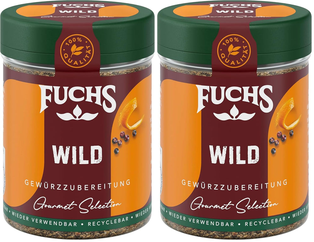 Fuchs Gourmet Selection Klassisch/Heimisch – Bratkartoffel Gewürzsalz, nachfüllbares Kartoffel Gewürz, Salz zum Würzen von Brat- & Ofenkartoffeln, Pommes Frites & Co, vegano, 70 g
