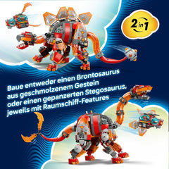 LEGO DREAMZzz 2en1 Dino-Düsenflieger - Dinosaurier Spielzeug verwandelbar in Stegosaurus - inkl. 4 Minifiguras y 2 Criaturas del Tesoro coleccionables - Regalo para niños a partir de 9 años - 71514
