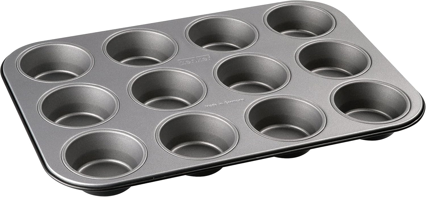 Zenker 12Er Muffinform Energy, Premium-Backform, Für Köstliche Kuchen, Verkürzt Die Backzeit Um Bis Zu 20% (Farbe: Silber/Anthrazit), Menge: 1 Stück, Hellgrau Und Dunkelgrau Moldes y bandejas para repostería Naty Shop
