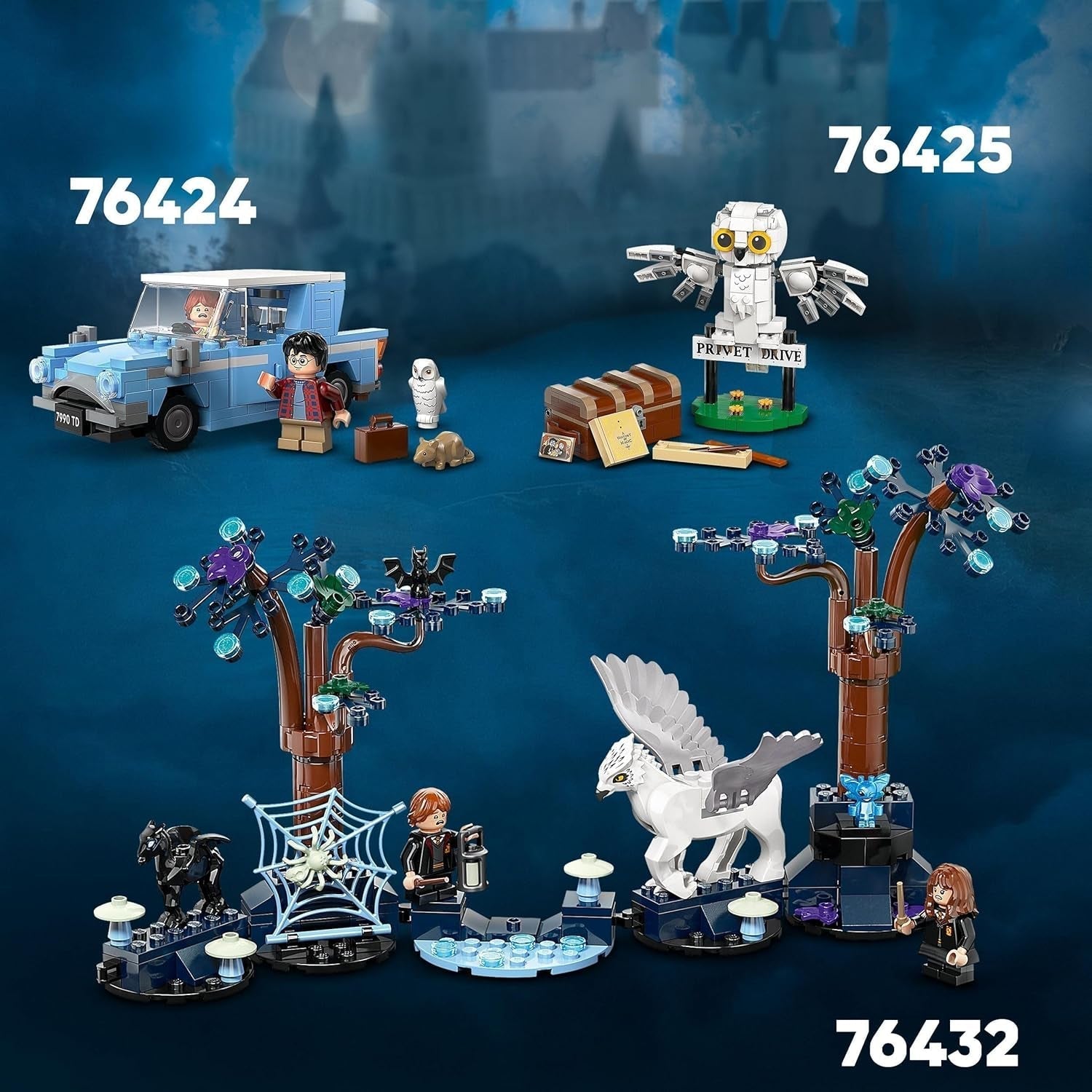 LEGO Harry Potter Hedwig en Privet Drive 4 Set de búho de juguete para niños, figura de animal para construir con maleta de Hogwarts, pequeño regalo para niños, niñas y todos los fans a partir de 7 años 76425 Juegos de construcción Besuche den LEGO-Store