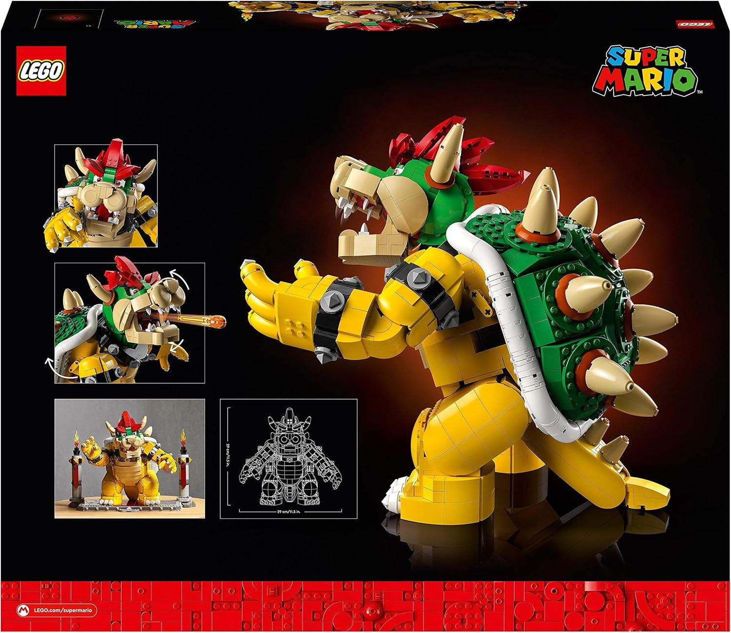LEGO Super Mario The Mighty Bowser Kit de modelo 3D Conjunto grande de figuras de acción coleccionables que incluye plataforma de duelo Idea de regalo para fanáticos Exhibición como decoración de la habitación 71411 Juegos de construcción Besuche den LEGO-Store