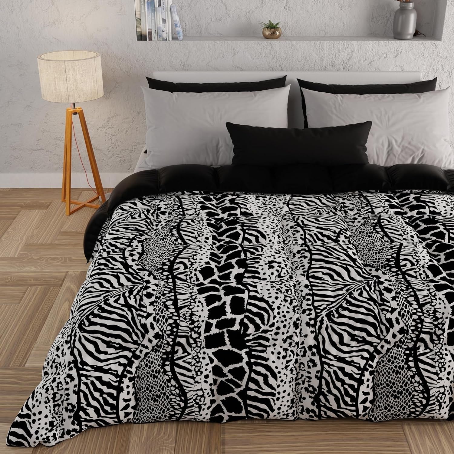 PETTI Artigiani Italiani - Plapumă de iarnă, Plapumă de iarnă, Plapumă simplă, Cu două fețe, Monocolor și imprimare digitală, 100% microfibră antialergică, Made in Italy