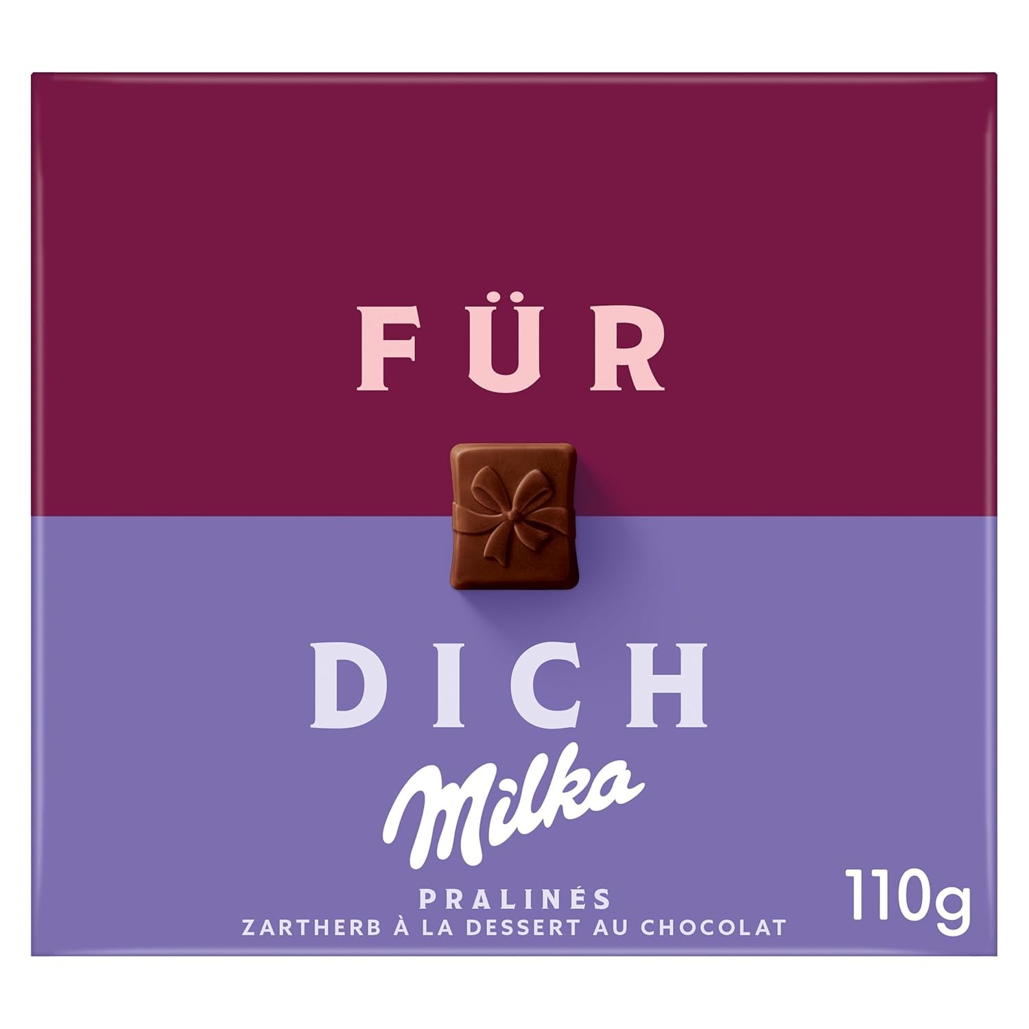 Praliné Milka For You – Chocolate con leche alpino con relleno fino de crema de cacao – 10 x 110g