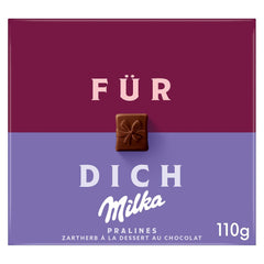 Praliné Milka For You – Chocolate con leche alpino con relleno fino de crema de cacao – 10 x 110g