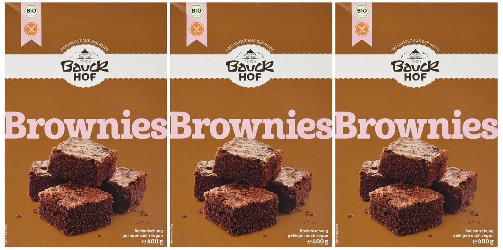 Brownies Sin Gluten, Pack 3Er (3 X 400 G) - Bio Naty Shop