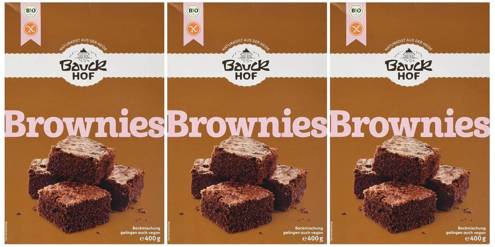 Brownies Sin Gluten, Pack 3Er (3 X 400 G) - Bio Naty Shop