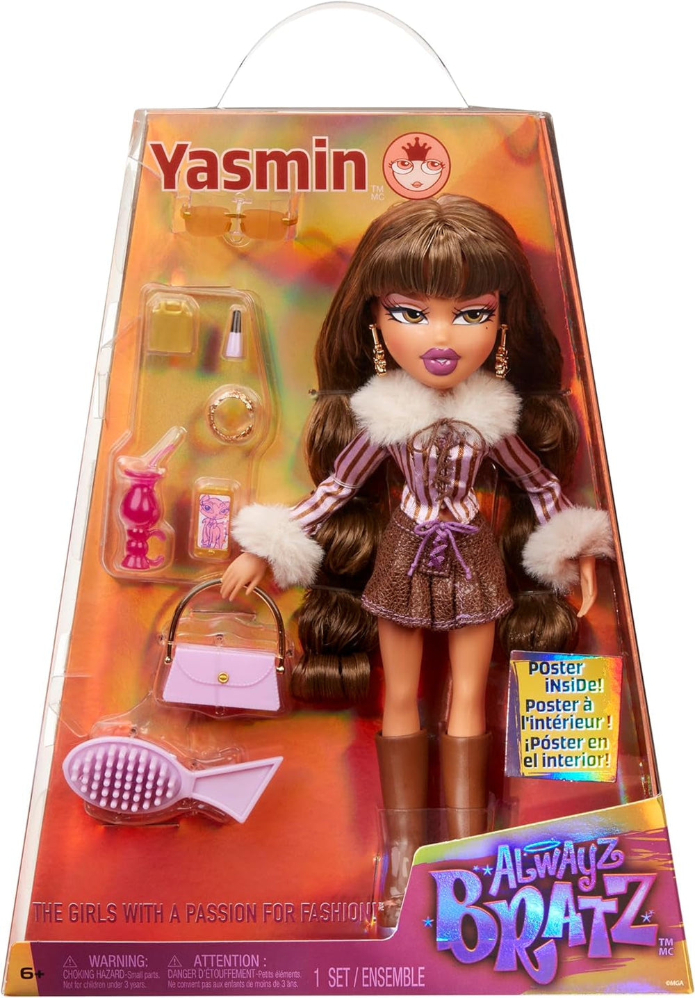 Bratz Alwayz Bratz Modepuppe - Yasmin - mit 10 Accessoires und Poster - Kinderspielzeug - Geeignet ab 6 Jahren