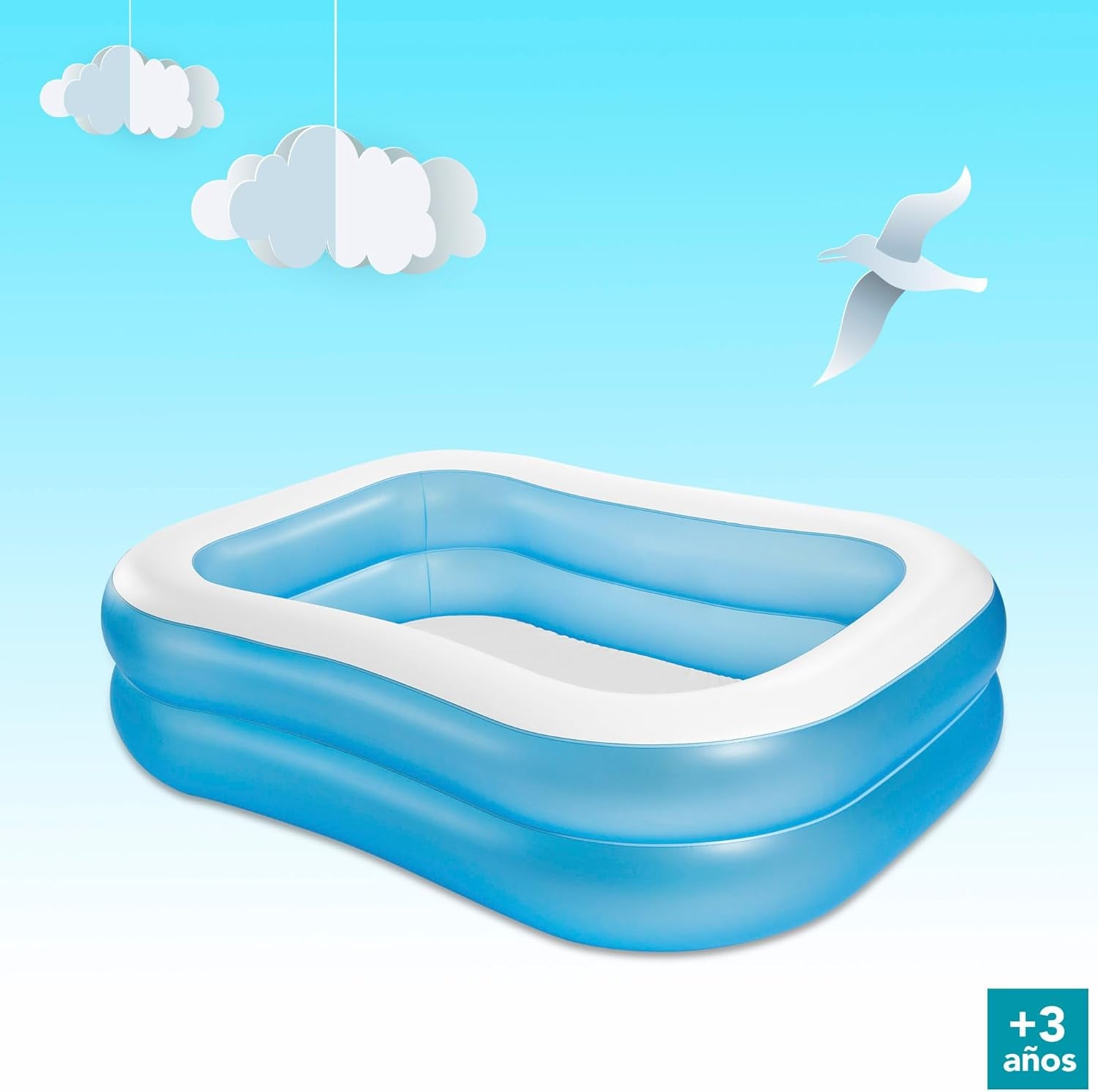 Piscina Familiar Intex Swim Center, Hinchable, Dimensiones: 203cm x 152cm x 48cm (57180NP)
