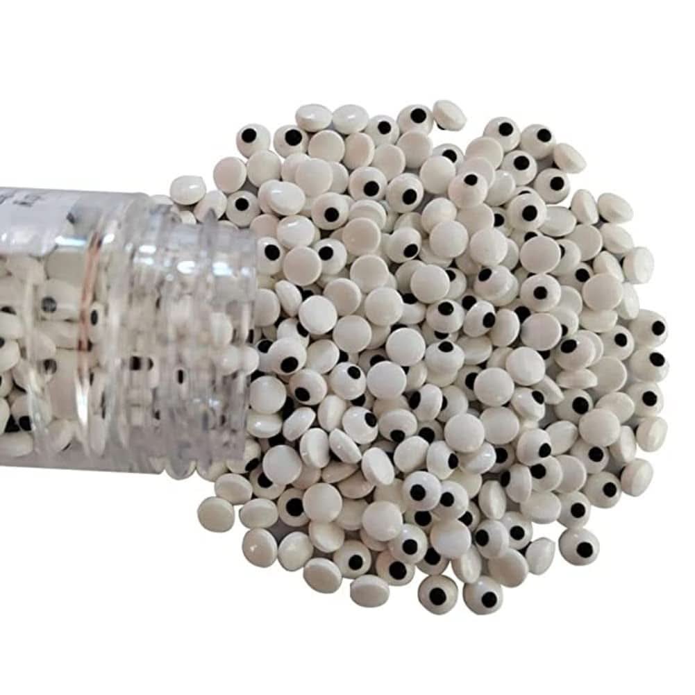Adornos, caramelos y confites comestibles, para Halloween, 100 gramos Sprinkles Naty Shop Ojos pequeños, blanco