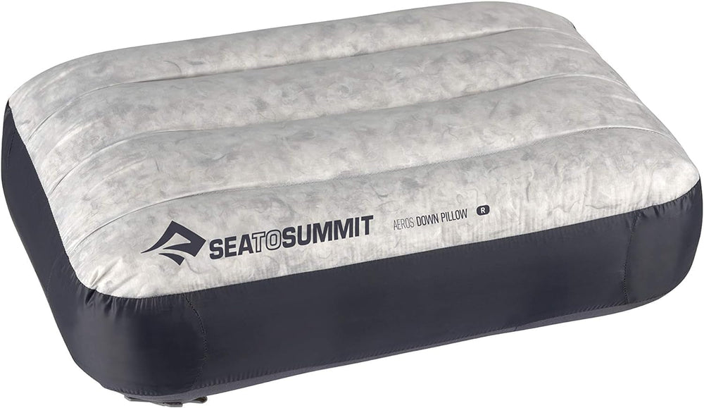 Sea to Summit - Aeros Down Travel Pillow L - Ultralight & Inflabilă - Material 10D - Pernă din puf Premium - Antiderapantă - Pentru drumeții și camping - 42 X 28 X 12 Cm - Gri - 95 G Perne calatorie Naty Shop Gri Regular
