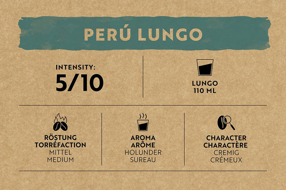 Café Royal Peru Lungo Bio – Nespresso®-kompatible Kaffeekapseln, 100% Arabica aus Peru, cremig, Intensität 5/12, Fairtrade, 100 Kapseln