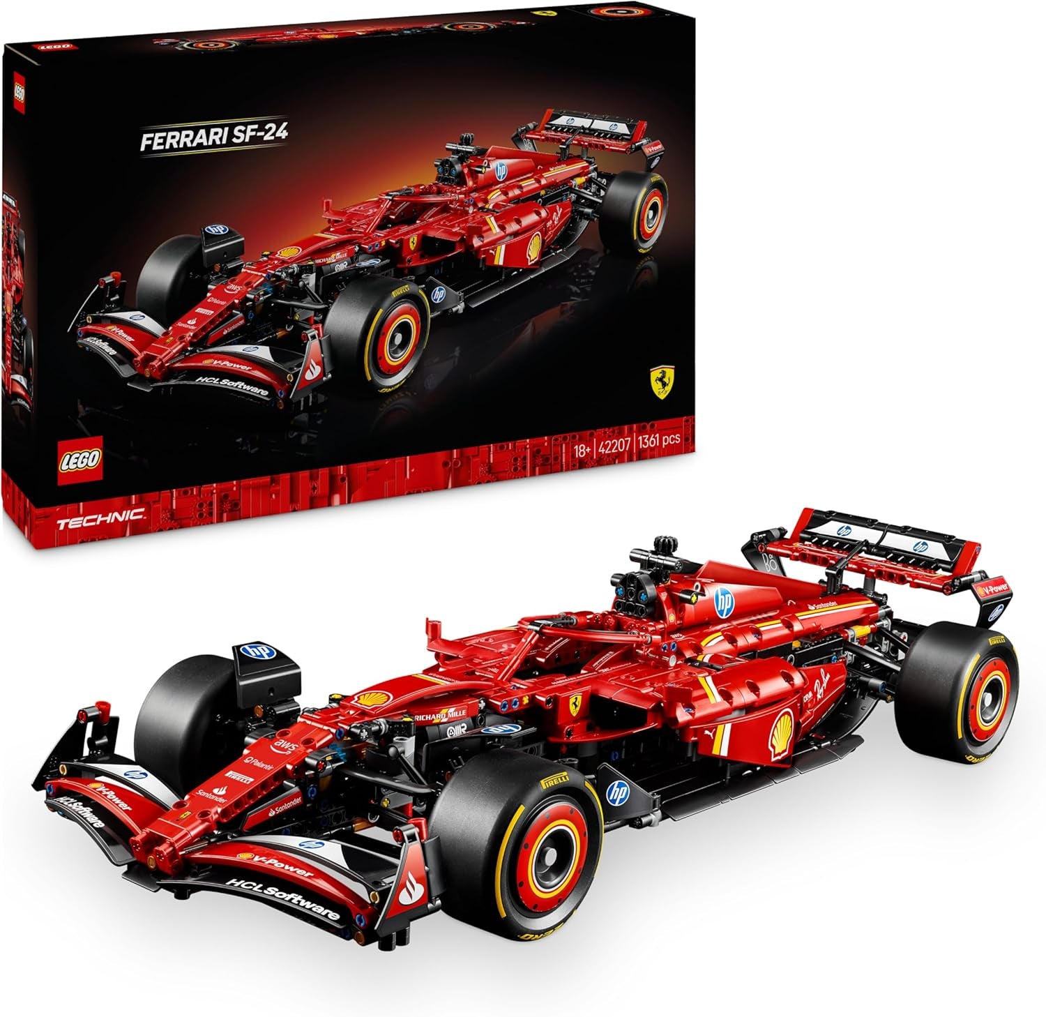 LEGO Technic Oracle Red Bull Racing RB20 F1 Rennauto Modell - Formel 1 Bauset zum Sammeln - V6-Motor, Getriebe, Lenkung & DRS im Maßstab 1:8 - Giftidee für Erwachsene & Teenager 42206