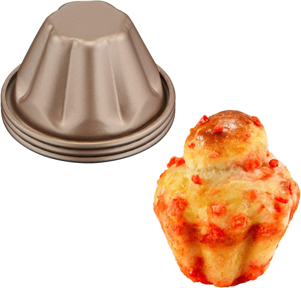 Tefal Creabake J3089304 3 Stück Brioche-Backform Antihaft-Beschichtung, Leicht Entnehmbar, Stapelbar, Einfache Austellung, Backform Moldes y bandejas para hornear Naty Shop