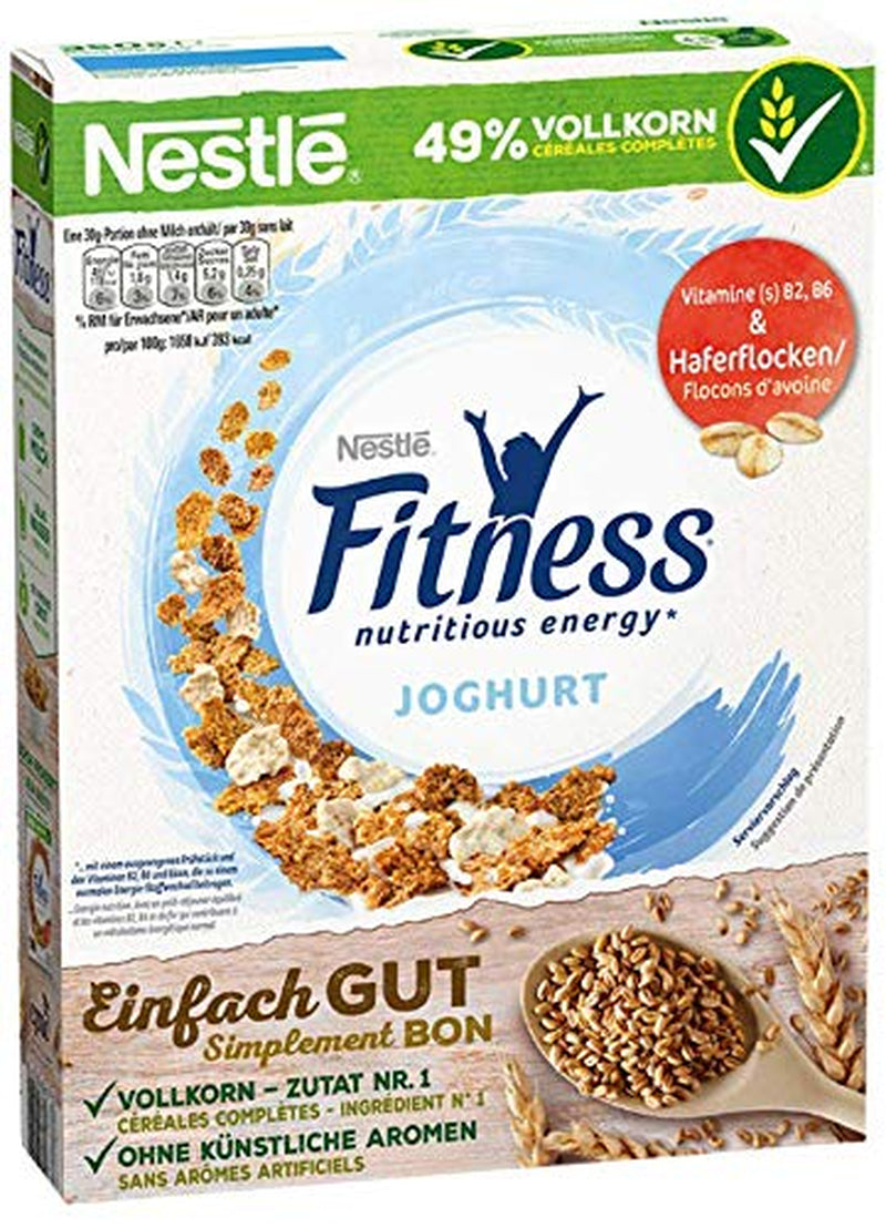 Cereales de desayuno integrales Nestlé Fitness Yogurt con sabor parcial a yogur, paquete de 4 (4 x 350 g)