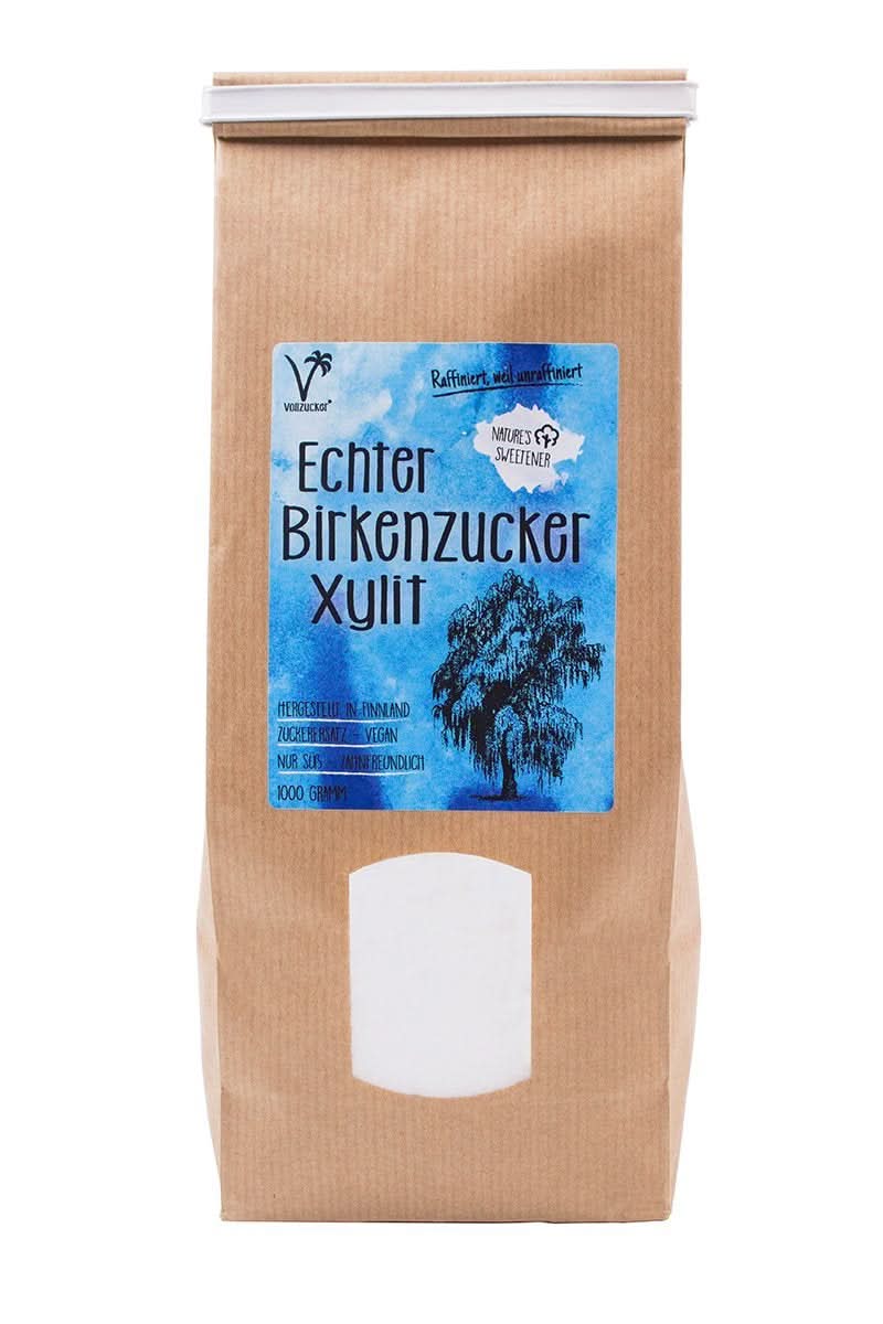 Auténtico azúcar de abedul (Xylitol) de Finlandia, 1 Kg Edulcorantes Naty Shop