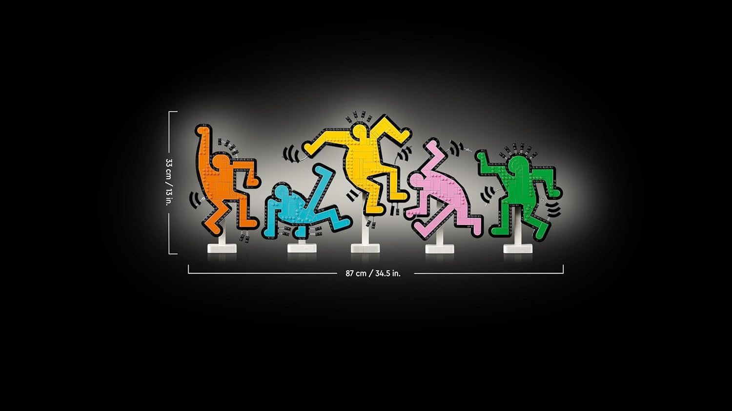 LEGO Art Keith Haring – Tanzende Figuren - Farbenfrohe DIY Wandkunst oder Schreibtisch Deko - Kreative Geschenkidee für Erwachsene - 31216