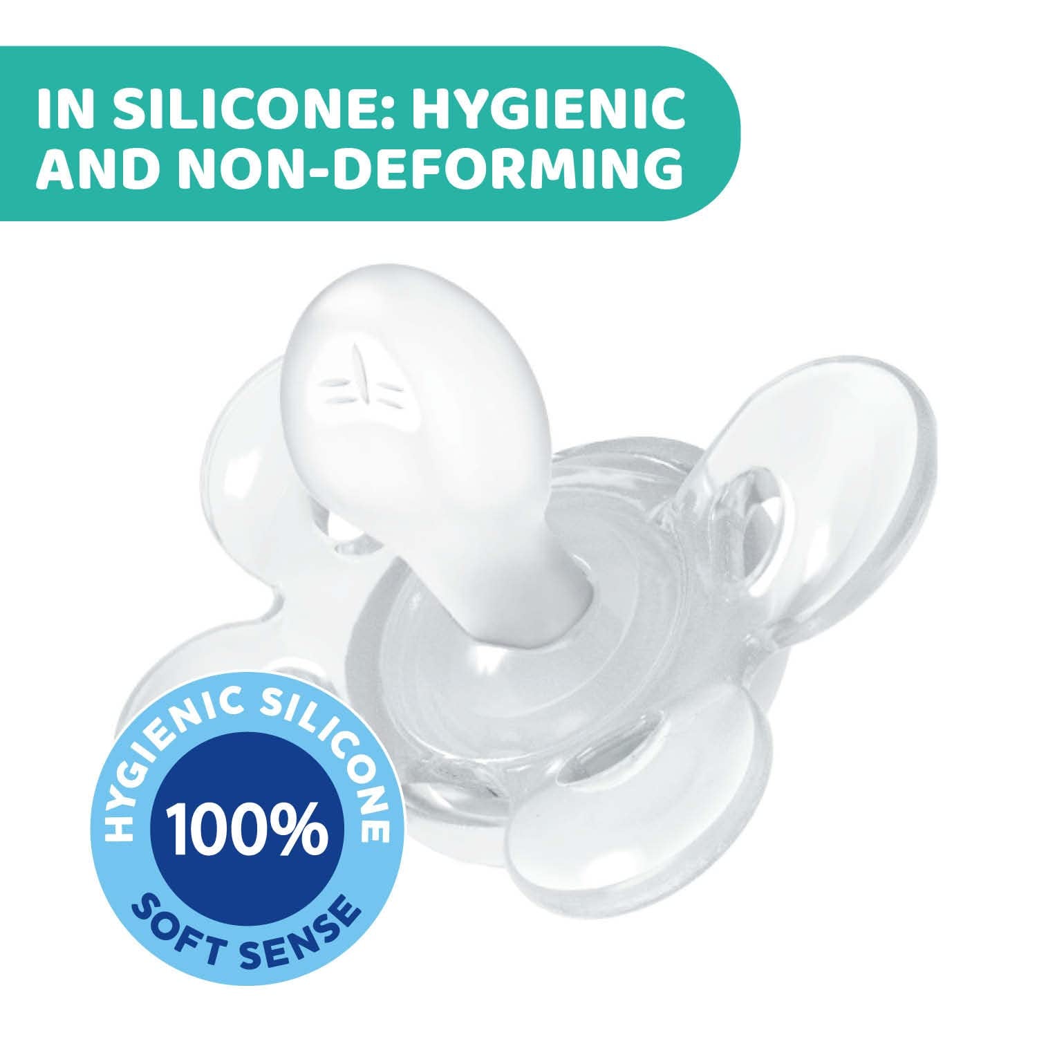 Chicco PhysioForma Comfort Suzetă 6-16 Luni, 1 Bucată, Suzetă cu Tetină din Silicon, Susține Respirația Fiziologică și Promovează Dezvoltarea Orală Corectă, Albastră