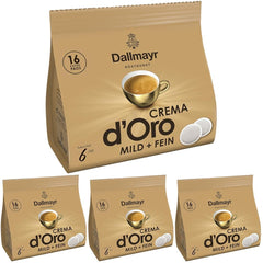 Crema d 'Oro mild & fein Pads (16 Kaffee Pads) (Packung mit 4)