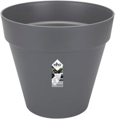 elho Loft Urban Round 40 - Ghiveci de flori pentru exterior - Plastic 100% reciclat - Ø 38,5 x H 35,3 cm - Negru/Antracit