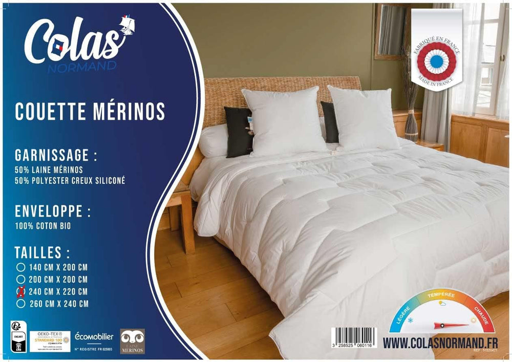 Plapumă 240 X 220 Cm | Bumbac organic și lână Merino | Cald Lavabil la mașină la 30 °C Plapumi si pilote Naty Shop