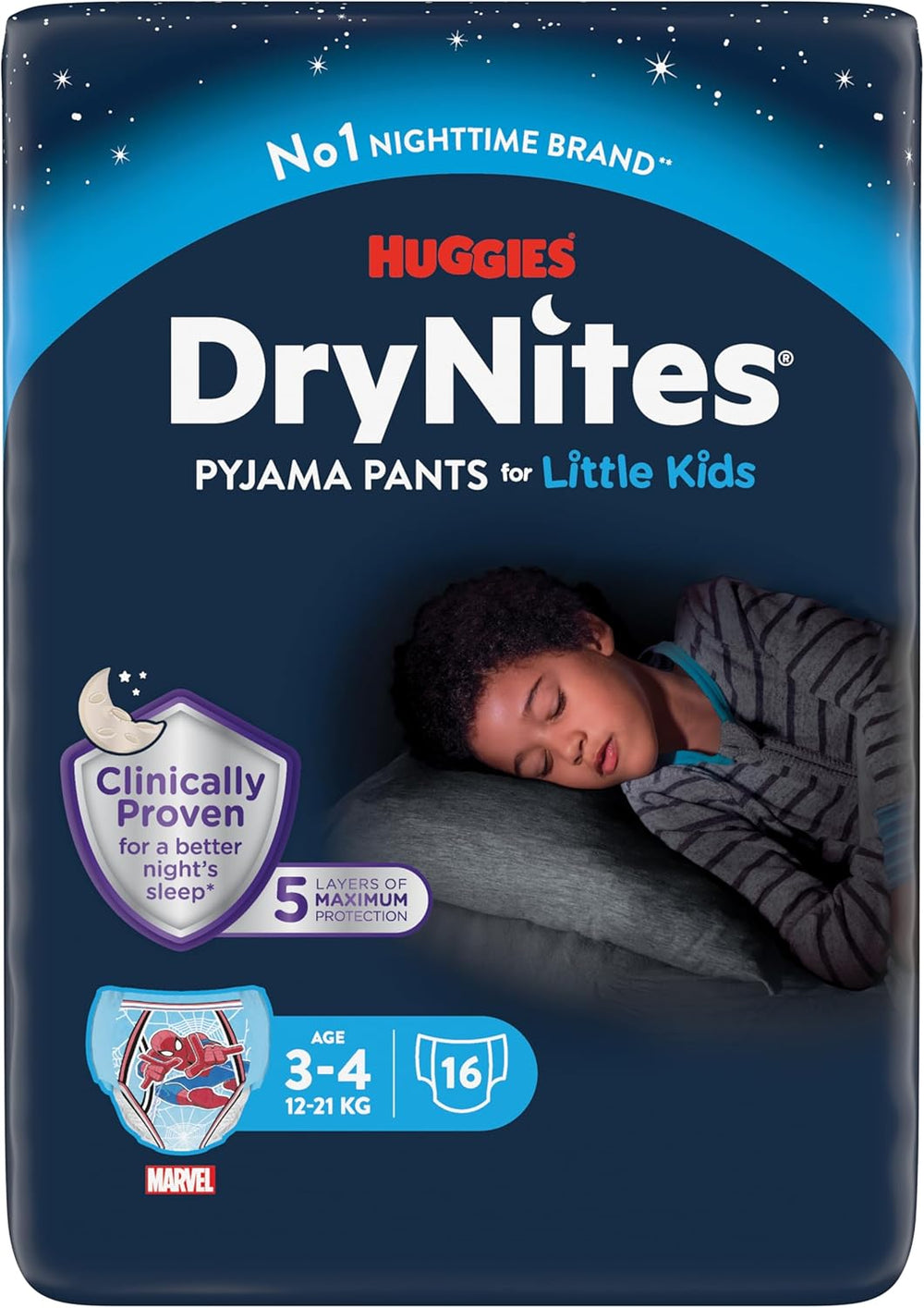Huggies DryNites pañales para enuresis nocturna, niños de 13 a 17 años aproximadamente (48-60 kg), 33 unidades (3x11), paquete mensual gigante, calzoncillos XL