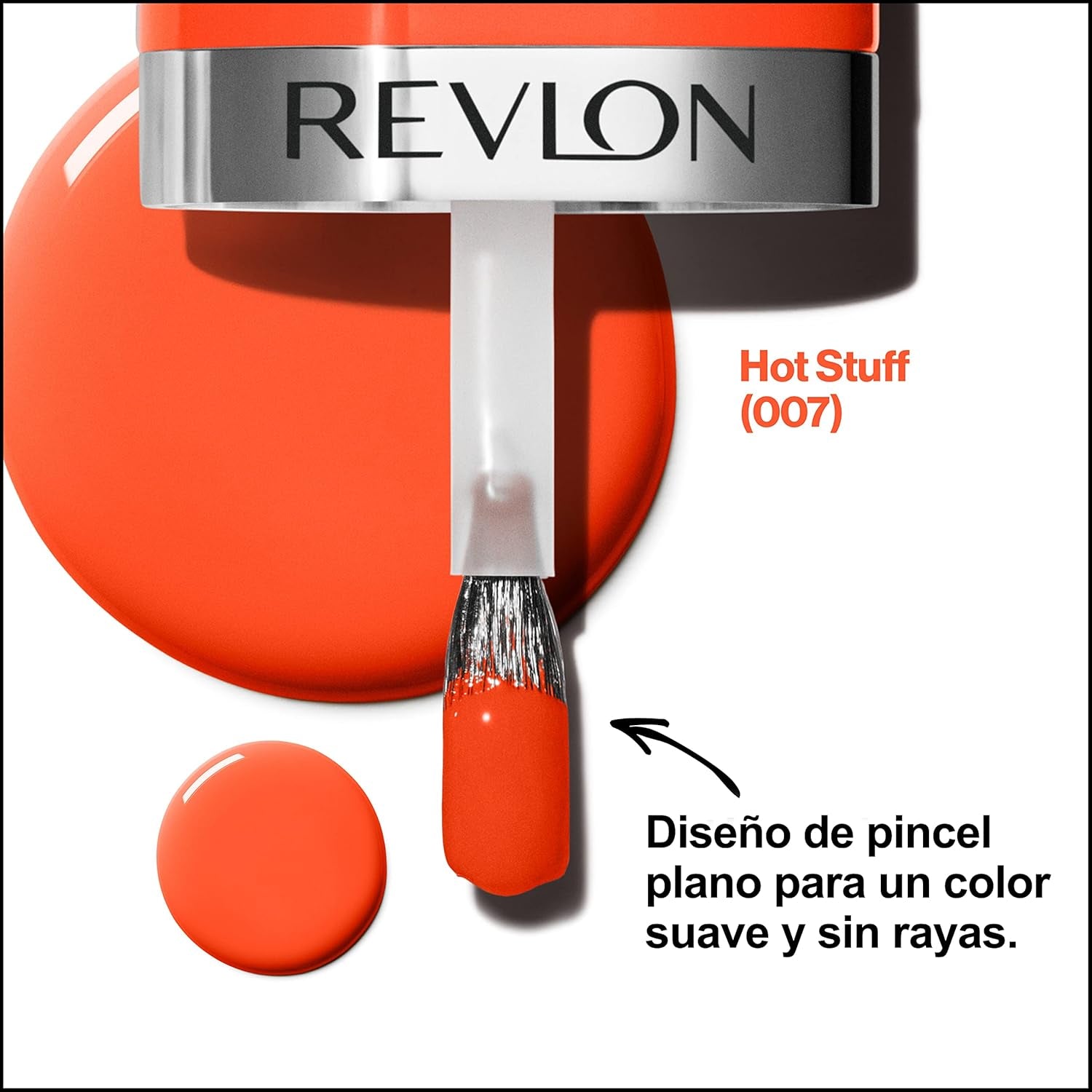 Revlon Ultra HD Snap Esmalte de uñas Fórmula vegana de larga duración Secado rápido Una capa Color de cobertura total (8 ml) Hot Stuff (007) Unisex