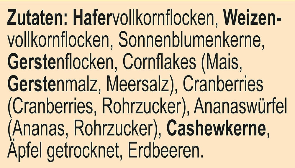 Seitenbacher Energy-Müsli I Ohne Rosinen I Vollkorn (1 X 750 G) Cereale Naty Shop