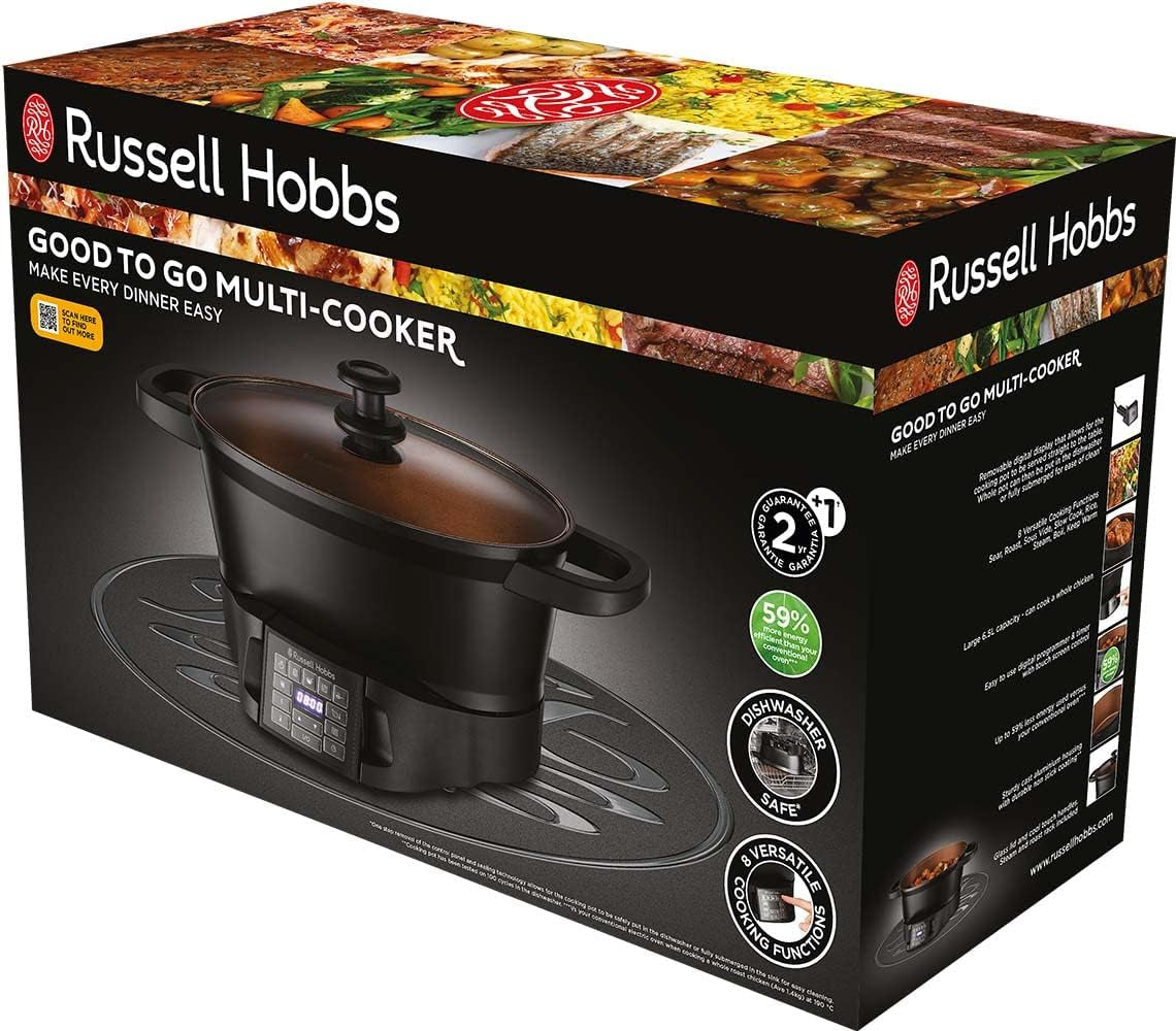 Multicocina Russell Hobbs 6,5L, pantalla digital, 8 funciones de cocción Olla de cocción lenta Naty Shop