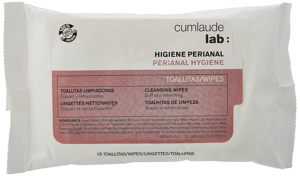 Lab - Șervețele Perianale, Șervețele umede de curățare pentru igiena perianală, Provitamina B5, hidratante, hipoalergenice, fără parabeni și alcool, testate dermatologic - 15 bucăți