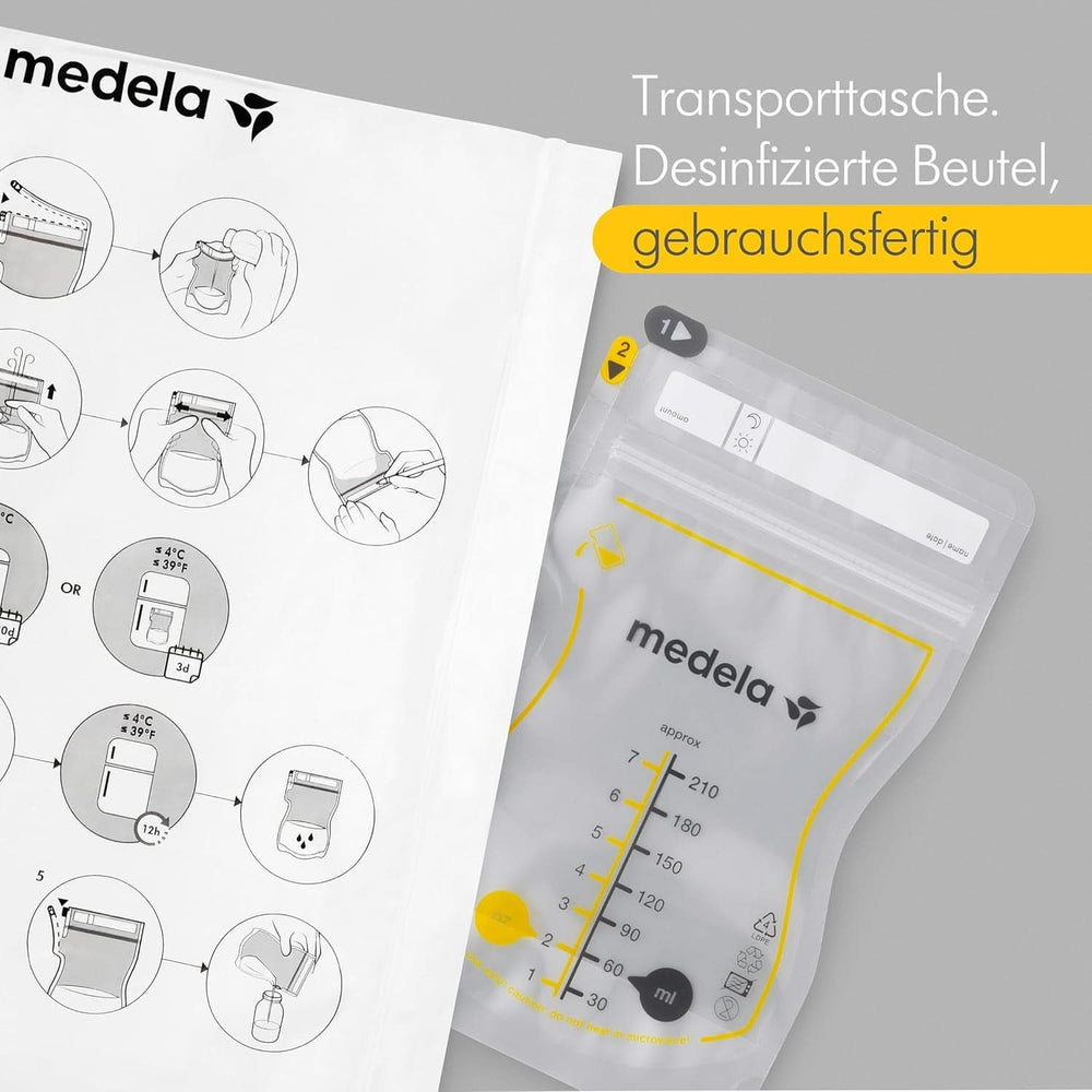 Medela Easy Pour Muttermilchbeutel Zum Einfachen Ausgießen, 100 Stück, 210 Ml, Auslaufsichere Einweg-Muttermilchbeutel Mit Überlaufschutz, Stillhelfer Accesorios Alimentación Bebé y Lactancia Naty Shop