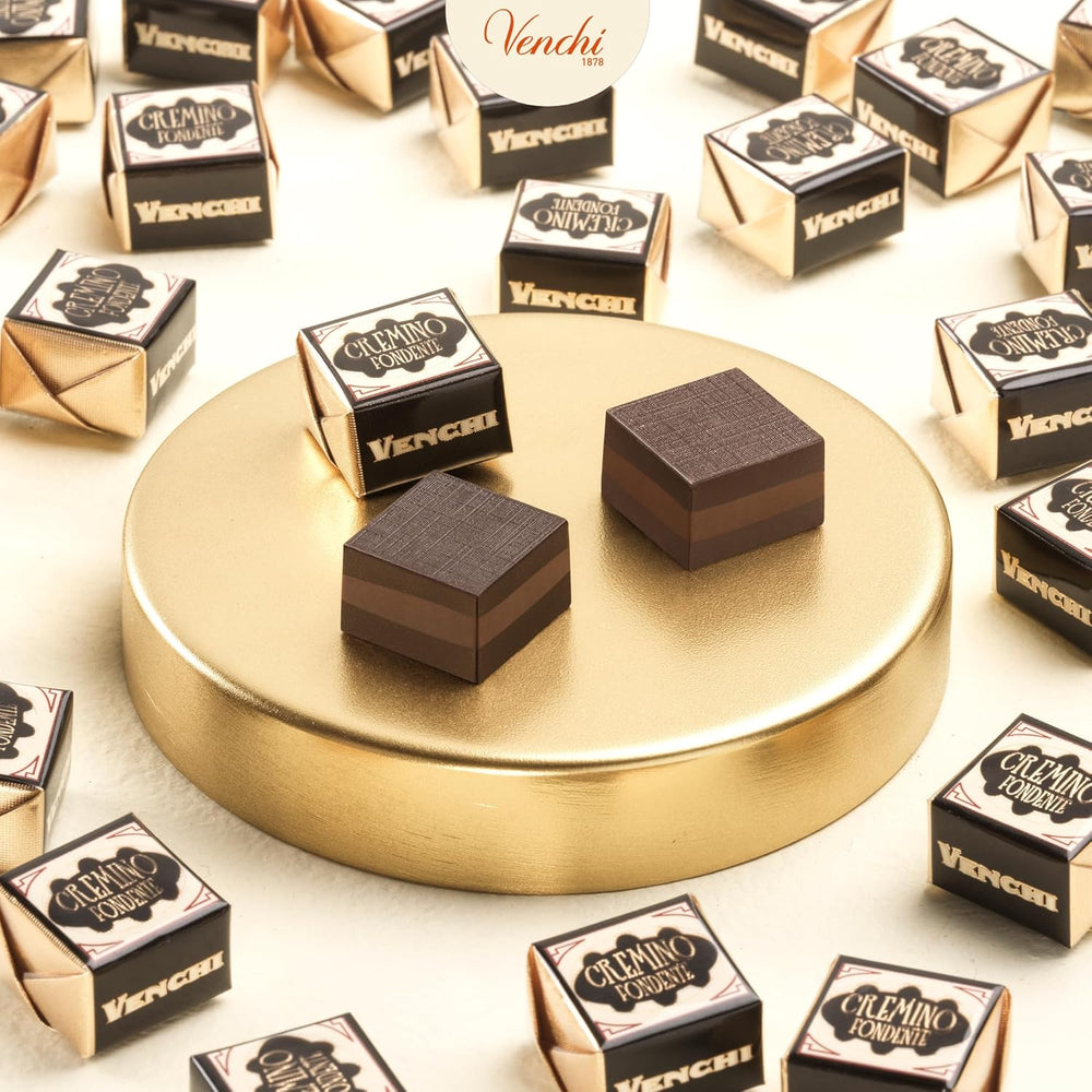 Venchi - Cremino Extra Black Chocolate - Chocolate negro con pasta de almendras y "avellanas del bosque piamontesa IGP", 1 kg, sin gluten, sin colorantes y sin conservantes