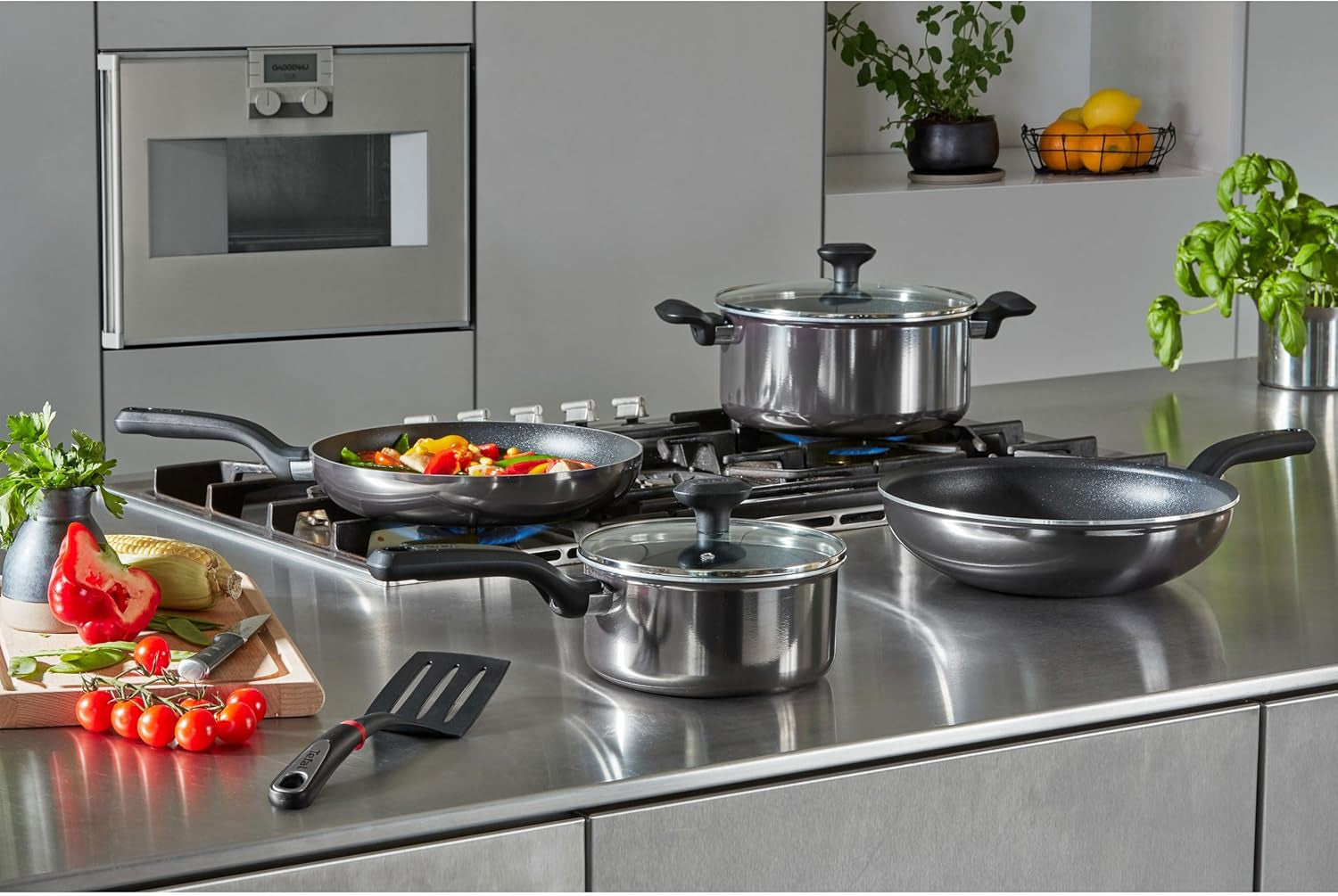 Tefal D52606 Resist, revestimiento antiadherente de titanio Ollas y Sartenes Naty Shop