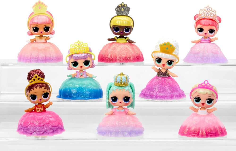 LOL Surprise! Princess Tots - Include 1 păpușă, ambalaj blindat, 2 vopsele pentru a crea o rochie de prințesă, 8 păpuși de colecționat