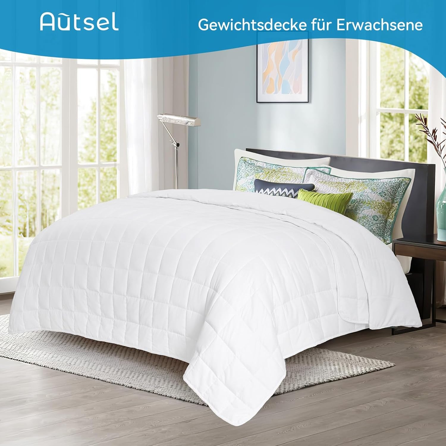 Manta lastrada 7Kg 135X200Cm, manta lastrada 100% algodón, manta lastrada para adultos para un sueño profundo, manta pesada, manta de terapia antiestrés, manta de relajación Camas y mantas Besuche den Autsel-Store