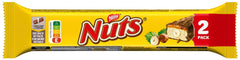 Barritas de Chocolate NESTLÉ 2Pack, las clásicas con avellanas enteras y caramelo cubiertas de chocolate con leche, pack de 24 (24 x 2 x 30g)