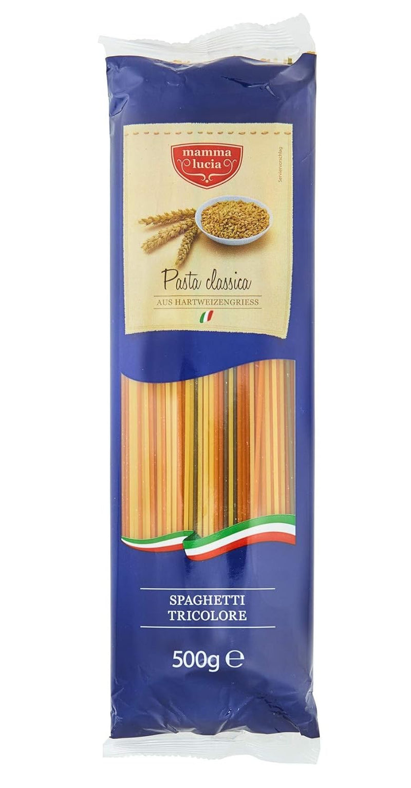 Spaghetti Tricolore con tomates y espinacas, paquete de 5 (5 x 500 g)