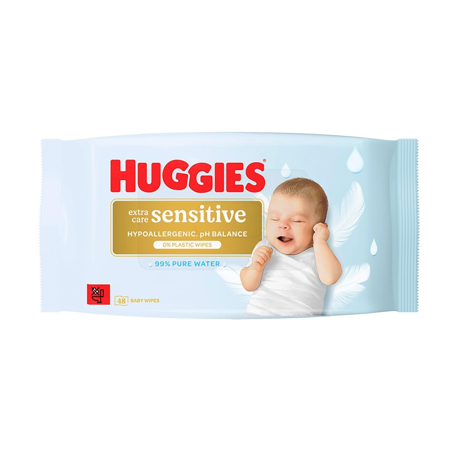 Toallitas para bebés sensibles Huggies Pure Extra Care, 99 % agua, sin plástico, sin fragancia