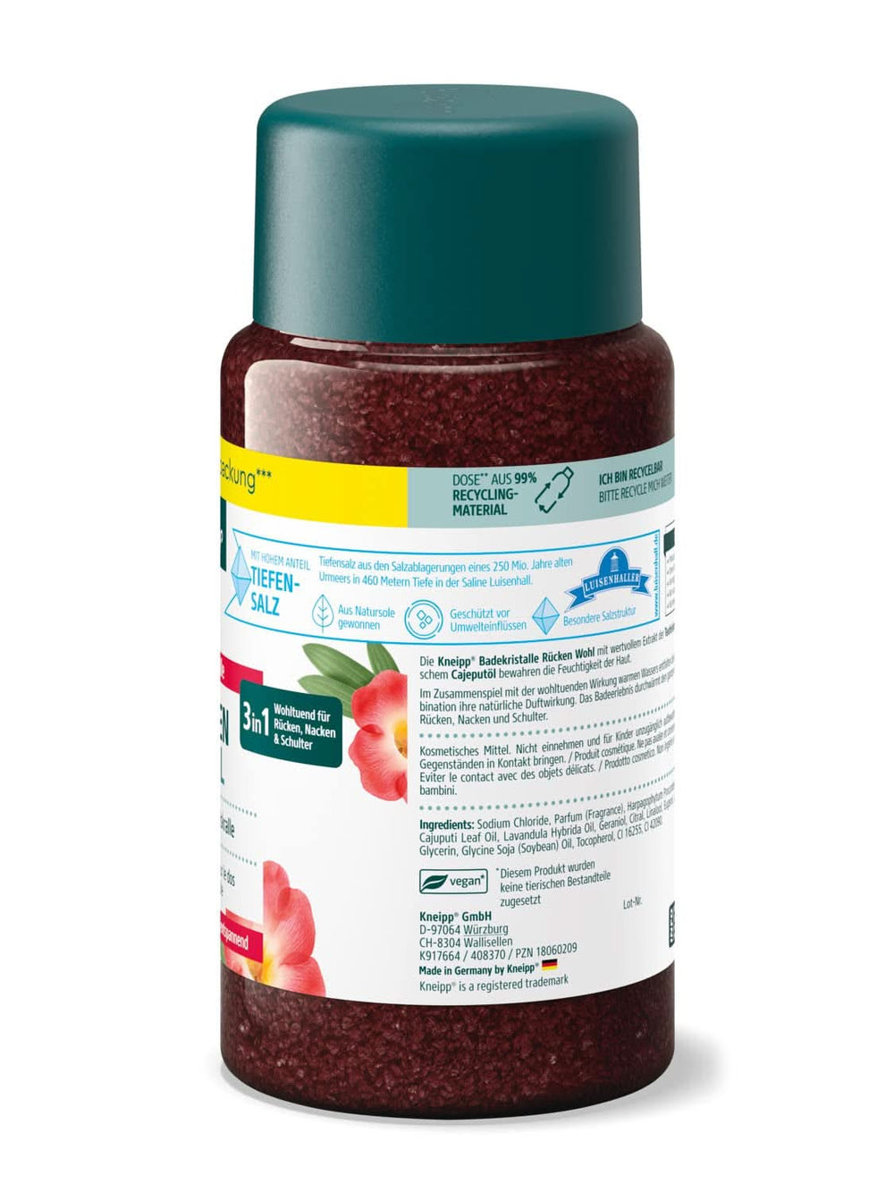 Sales de Baño Kneipp con Extracto de Harpago - Sal Luisenhall Natural y Aceites Esenciales de Lavanda y Cajeput para Cuello y Hombros - 600G Ducha y Baño Naty Shop