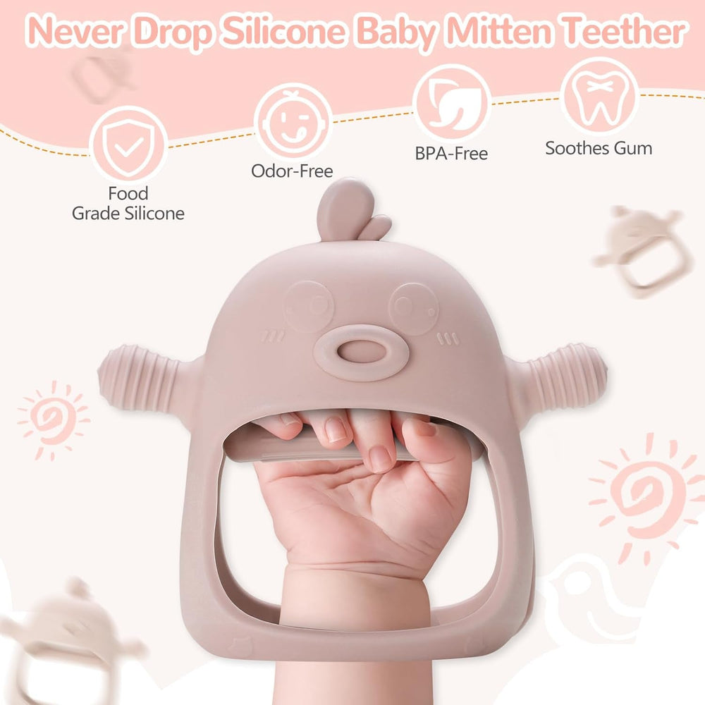 Hrănitor cu lapte matern pentru bebeluși, alimentator cu fructe, conține 2 hrănitoare cu fructe din silicon, depozitare a hranei pentru bebeluși, jucărie pentru bebeluși care erupe dentiția, 5 tetine din silicon în 3 dimensiuni, fără BPA (albastru și roz)